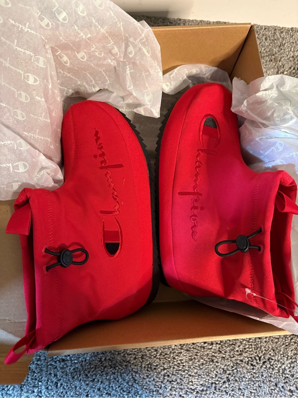 Champion Red Slip-On Casual Boot Sneakers